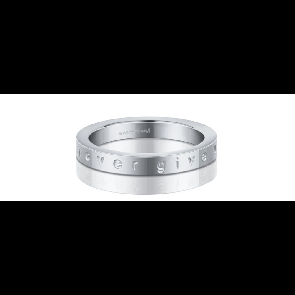NWT MantraBand Never Give Up Silver Necklace/Ring - Picture 3 of 4